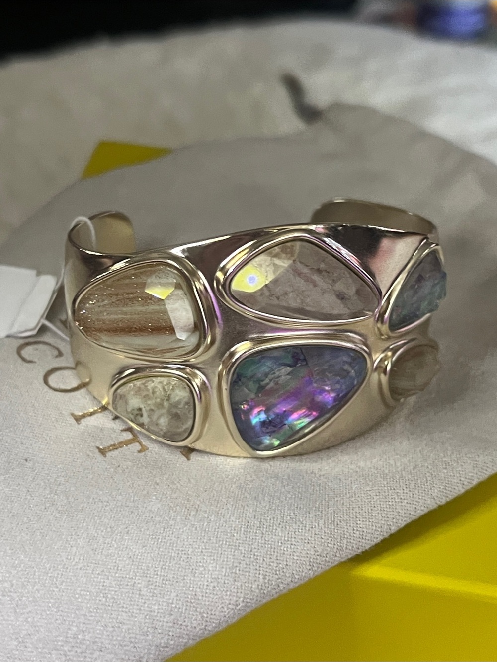KENDRA SCOTT Margot Statement Cuff Bracelet Sea Green Purple NWT/NIB STUNNING